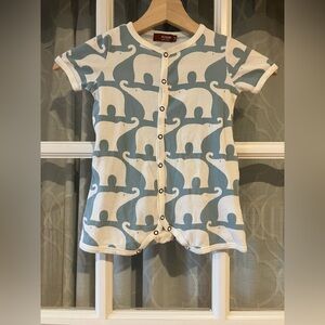 Milkbarn 6-12 mos Elephant Print Baby Romper EUC